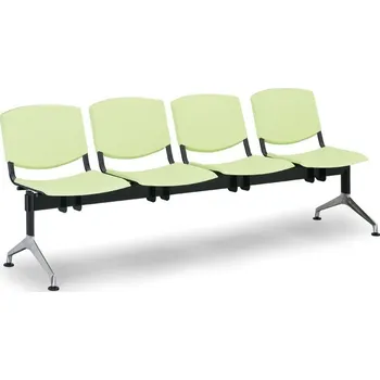 Zahradní lavice Lavice do čekárny plastová Smile Biedrax LC9976z - podnož leštěný hliník