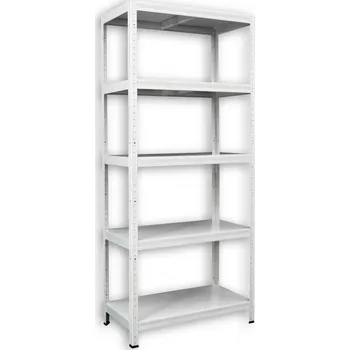 Dílenský regál Kovový regál Biedrax 40 x 100 x 240 cm, bílý - 5 polic kovových