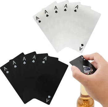 Otvírák Otvírák na láhve Eso Pikové nerez 10ks stříbrná černá