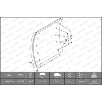 Brzdová destička FERODO Sada brzdového obložení bubnové brzdy PREMIER FE K19032.0-F3662