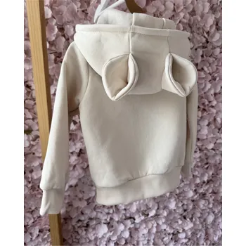 Dívčí mikina Mimilove Dětská mikina na zip Medvídek Vel. 6-7 let Ecru