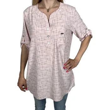 Dámská halenka Figo Dámská halenka s krátkým rukávem JOE Barva: Růžová, Velikost: XL