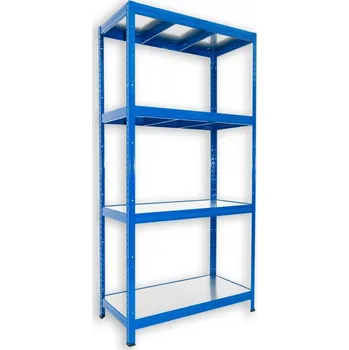 regál Kovový regál do domácnosti Biedrax 50 x 120 x 180 cm, modrý - 4 police pozink