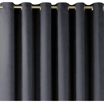 Závěs MILANA klasický se zlatými oky grafitový, velikost 140x270