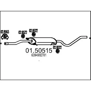 Výfukový systém MTS Střední tlumič výfuku MTS 01.50515