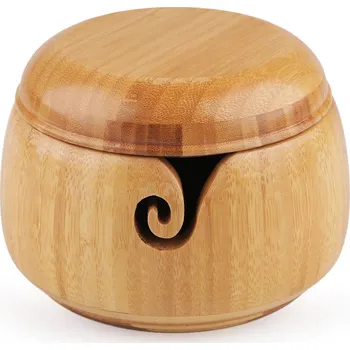 Bambusová dóza na pletací přízi, barva přírodní stř.