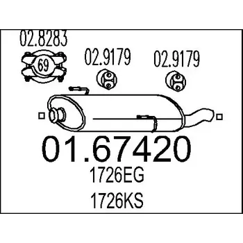 Tlumič výfuku MTS Zadní tlumič výfuku MTS 01.67420