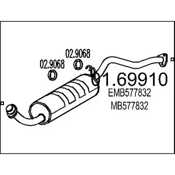 Výfukový systém MTS Zadní tlumič výfuku MTS 01.69910