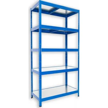 Dílenský regál Kovový regál do technické místnosti Biedrax 60 x 60 x 180 cm, modrý - 5 polic pozink