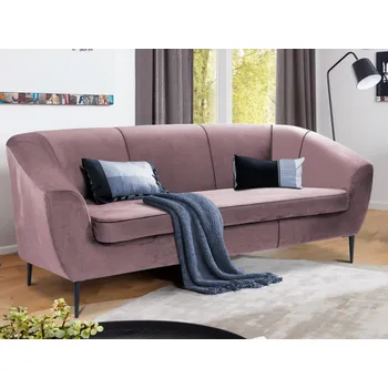 Pohovka Trojmístná pohovka Olivio, světle růžová sametová látka