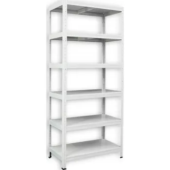 Dílenský regál Kovový regál Biedrax 40 x 100 x 210 cm, bílý - 6 polic kovových