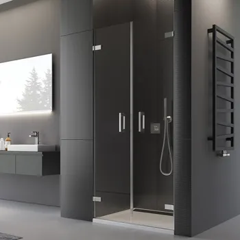 Sprchové dveře Ronal PUR PUR2 dvoukřídlé sprchové dveře 80 cm Šířka: 800 mm, Profil: Chrom, Sklo: Durlux 22