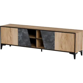 Televizní stolek Televizní stolek Halmar OVO beton tmavě/dub starý