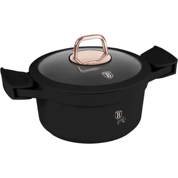 Hrnec BERLINGERHAUS Kastrol s titanovým povrchem a poklicí 20 cm Black Rose Collection BH-1456