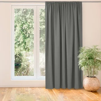 Závěs MILANA klasický tunel 5 cm šedý, velikost 140x245