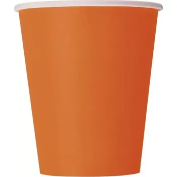 Party nádobí Papírové kelímky oranžové 14 ks