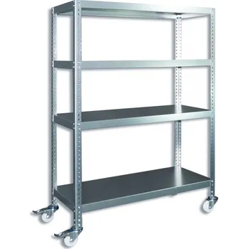 Dílenský regál Biedrax Pojízdný regál s kolečky Biedrax, pozinkovaný - 60 x 100 x 130 cm, 4 police