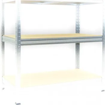 Dílenský regál Biedrax patro k regálu s MDF policí 35 x 75 cm - zinek, 175 kg