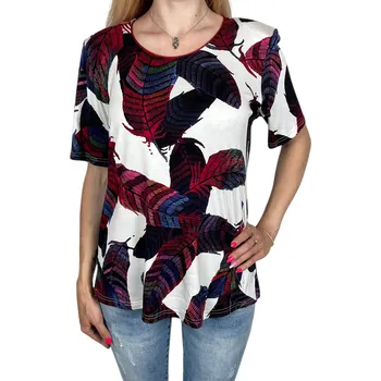 Dámská barevná halenka s krátkým rukávem STEFANIE Barva: Bílá, Velikost: 3XL