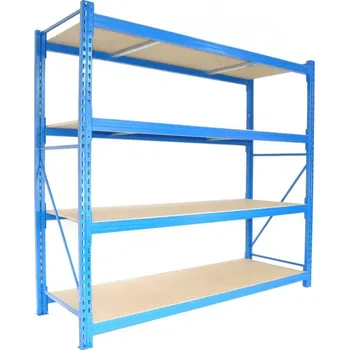 Dílenský regál Profesionální regál Biedrax základní 60 x 150 x 400 cm, 4 police - nosnost 350 kg/police, modrý