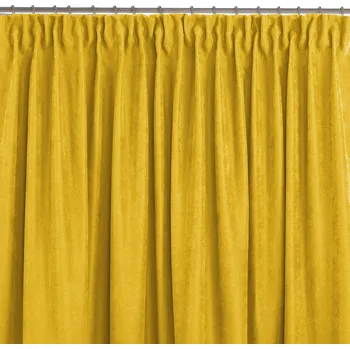 Závěs Závěs Homede Milana III s řasící páskou drak a kroužky hořčicově žlutý, velikost 140x270