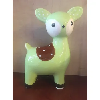 Pokladnička Kasička srnka zelená 19 cm x 11 cm (Pokladnička zelená srnka)