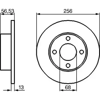 Brzdový kotouč BOSCH Brzdový kotouč - 256 mm BO 0986478130