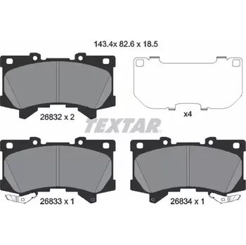 Brzdová destička TEXTAR Sada brzdových destiček TXT 2683201