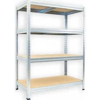 Dílenský regál Kovový regál do sklepa Biedrax 45 x 90 x 90 cm, pozinkovaný - 4 police MDF