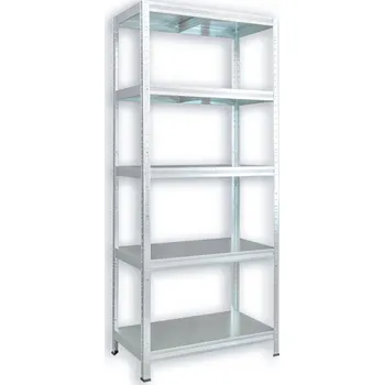 regál Kovový regál do domácnosti Biedrax 40 x 80 x 210 cm, zinkovaný - 5 polic kovových