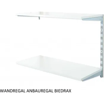regál Biedrax Nástěnný regál přídavný 30 x 80 x 50 cm, stříbrný - 2 police šedá