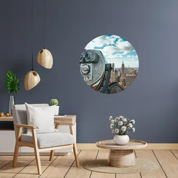 Samolepící dekorace Textilní kruhová samolepka na zeď "New York 2" 60cm