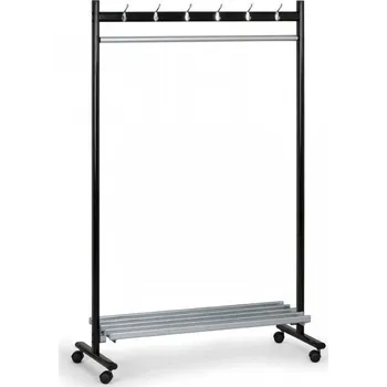 Věšák Biedrax Řadový věšák oboustranný V4302 s kolečky a policí