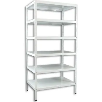 Dílenský regál Šroubovaný regál Biedrax 40 x 150 x 250 cm, bílý - 6 polic