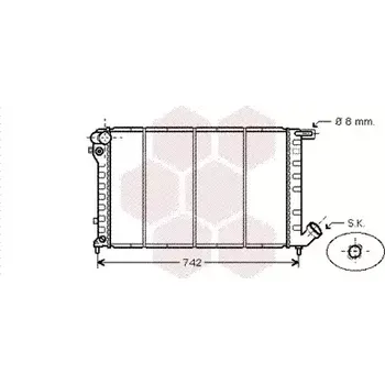 Chladič motoru VAN WEZEL Chladič vody VAW 09002138