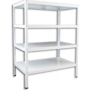 Dílenský regál Biedrax Šroubovaný regál do technické místnosti Biedrax, bílý - 40 x 150 x 200 cm, 4 police