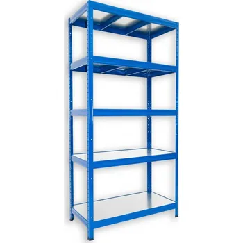 Dílenský regál Kovový regál do technické místnosti Biedrax 35 x 90 x 180 cm, modrý - 5 polic pozink