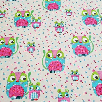 BYTEMA Dětská bavlněná látka KOČKA A MYŠ šíře 160 cm