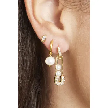 Náušnice PEARL MINI náušnice z pozlacené chirurgické oceli s perlou