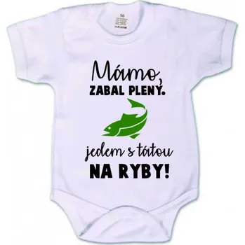 Kojenecký body Sportcarp Dětské body Mámo, zabal pleny. Jedem s tátou na RYBY Velikost: 50 - 56 / 0 - 2 měsíce