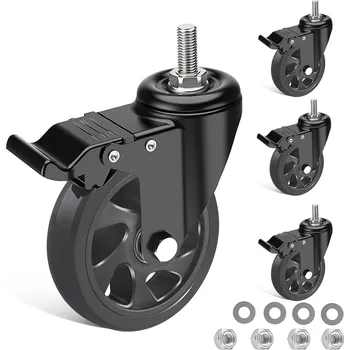 Pojezdové kolečko IQWTU Otočná Kolečka 125mm Brzda M10 PU 700kg Sada 4ks