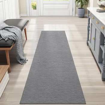 Koberec DEXI běhoun kuchyň chodba pratelný protiskluzový béžový šedý 43x150 Barva: Šedá