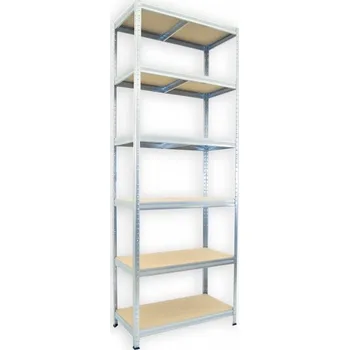 Dílenský regál Kovový regál do garáže Biedrax 45 x 60 x 240 cm, pozinkovaný - 6 polic MDF