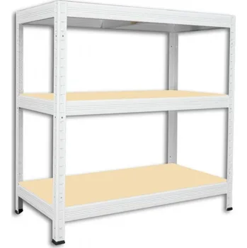 regál Kovový regál do domácnosti Biedrax 50 x 90 x 90 cm, bílý - 3 police MDF