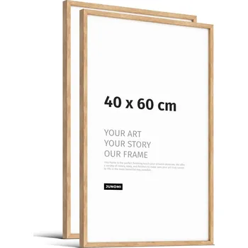 Rám na obraz JUNOMI Dubové Obrazové Rámy 40x60 cm Sada 2 Pravé Dřevo Akrylové Sklo