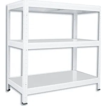 Dílenský regál Kovový regál do dílny Biedrax 50 x 60 x 120 cm, bílý - 3 police pozink