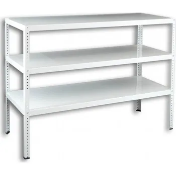 Dílenský regál Šroubovaný regál Biedrax 60 x 100 x 120 cm, bílý - 3 police