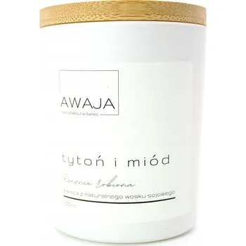 Svíčka Sójová svíčka tabák a med – bílá, vonná, ručně vyráběná, dárek