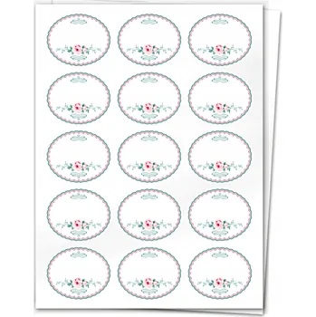 Sklenice Krémové úzké etikety na nízké sklenice, 30 ks