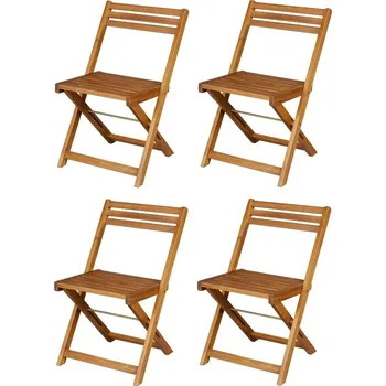 Zahradní nábytek LIVARNO home Skládací židle Sevilla, akácie, 4 kusy